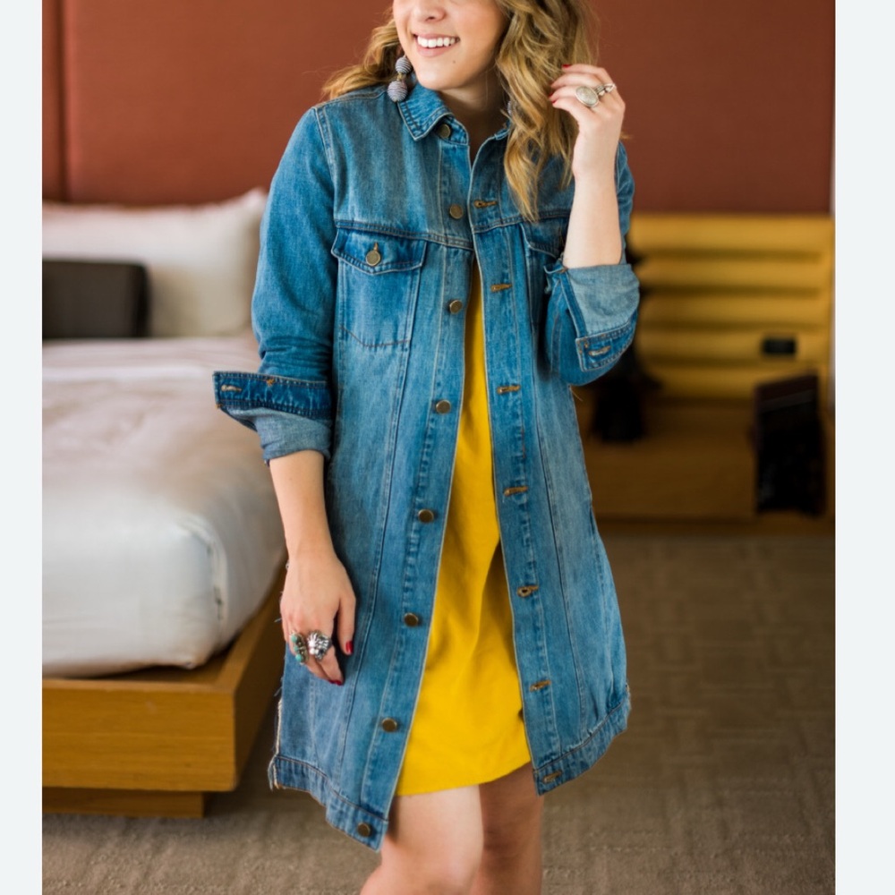 Rachel Roy Raw Edge Longline Denim
Jacket
